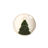 White & Green Tree Tidbit Plate