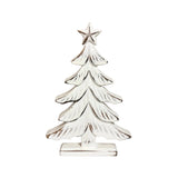 Wood Carved White Washed Tree with Glitter 9.75” - Medium