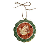 6" Vintage Dove Scalloped Disc Ornament