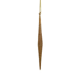 7.5" Gold Sparkle Icicle Glass Ornament