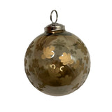 4" Etched Floral Pattern Ball Ornament