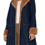 Liverpool Cinder Bloom Sherpa Trimmed Notch Collar Jacket
