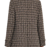 Liverpool Taupe Multi Mandarin Collar Lady Coat