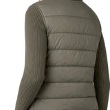 Liverpool Heather Olive Long Sleeve Zip Front Quilted Sweater Jacket