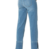 Liverpool Cowboy Sky Kennedy Straight Pant with Cuff & Slit