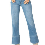 Liverpool Cowboy Sky Kennedy Straight Pant with Cuff & Slit