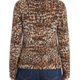 Liverpool Java Multi Leopard Long Sleeve Crew Neck Sweater