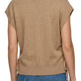 Liverpool Harvest Khaki Melange V-Neck Dolman Popover Sweater with Side Ties