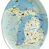 Michigan Melamine Platter - Blue