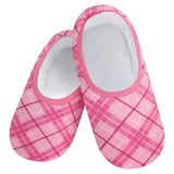 Snoozies Skinnies Slippers - Pink Plaid