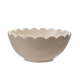 White Stoneware Scalloped Bowl