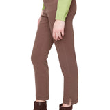Renuar Chocolate Pull On Slim Ankle Pant