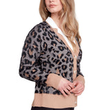 Renuar Black Cheetah Print Jacquard Cardigan