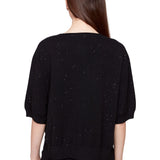 Renuar Black Sprinkled Yarn Top
