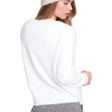 Reunar Creme Cozy Feather Yarn Sweater