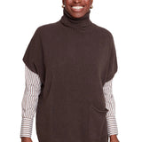 Renuar Heather Brown Knitted Comfy Yarn Pullover Poncho