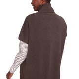 Renuar Heather Brown Knitted Comfy Yarn Pullover Poncho