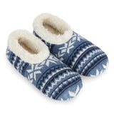 Snoozies Slippers - Blue Nordic Norwegian Knit