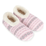 Snoozies Slippers - Pink Nordic Norwegian Knit