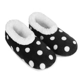 Snoozies Slippers - Black Polka Dot
