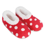 Snoozies Slippers - Red Polka Dot