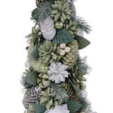 16.5” Sage Green/White Pinecone/Berry/Rose Cone Tree