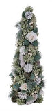 19.5” Sage Green/White Pinecone/Berry/Rose Cone Tree
