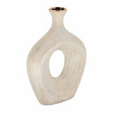13" Beaded Champagne Oval Cut-Out Vase