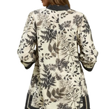 Charcoal Mix Floral Print Mini Dress with Velvet Trim with Pockets