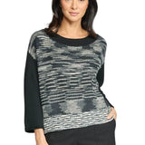 Olivia by Habitat Ivory, Gray, & Black Marble Pullover Sweater