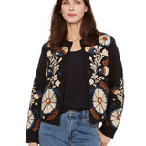 Charlie B Heather Poem Embroidered Basketweave Jacket