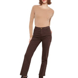 Charlie B Coffee Straight Leg Twill Pants