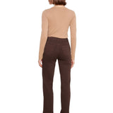 Charlie B Coffee Straight Leg Twill Pants