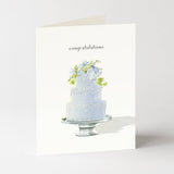 Blue Tiered Cake - Wedding Greeting Cards - Something Blue