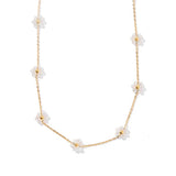 Gold Clear Flower Necklace