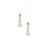 Screwback Stud Earrings - Millie Teardrop CZ Gold