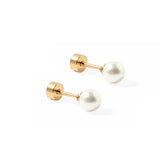 Gold Payton Pearl Screwback Stud Earrings