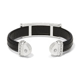 Mosaic Two Tone Leather Bar Cuff Bracelet