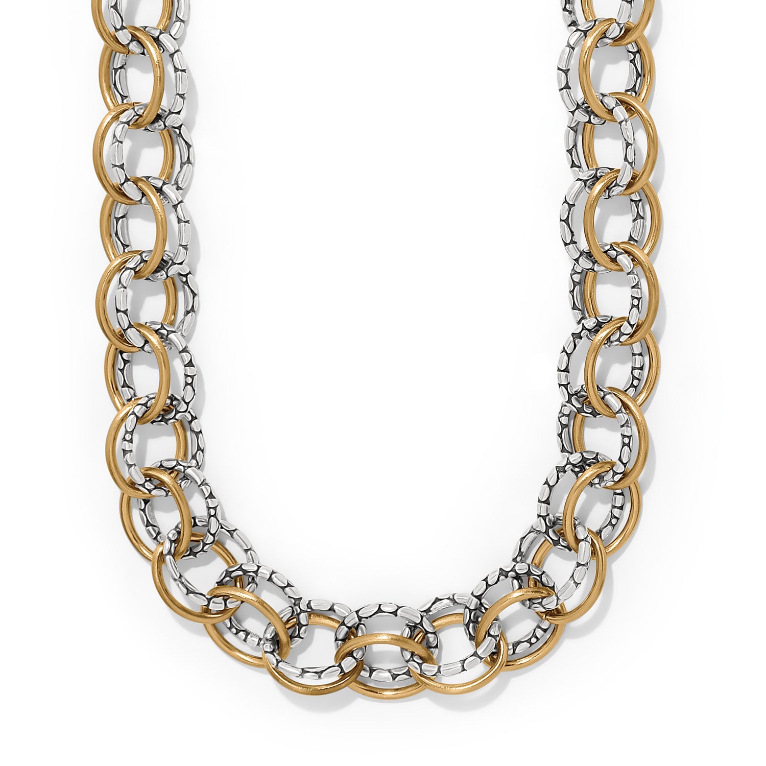 Pebble Link Two Tone Necklace