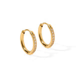 Gold Scarlett Hoop Huggie Charm Earrings