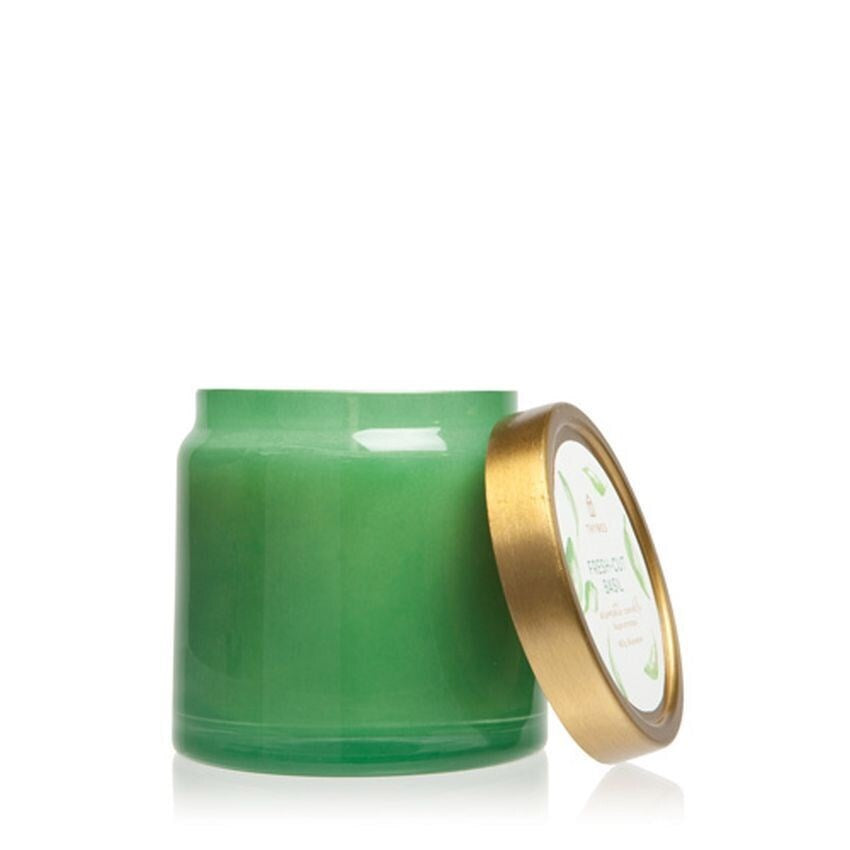 Fresh-Cut Basil Poured Candle, Glass Jar