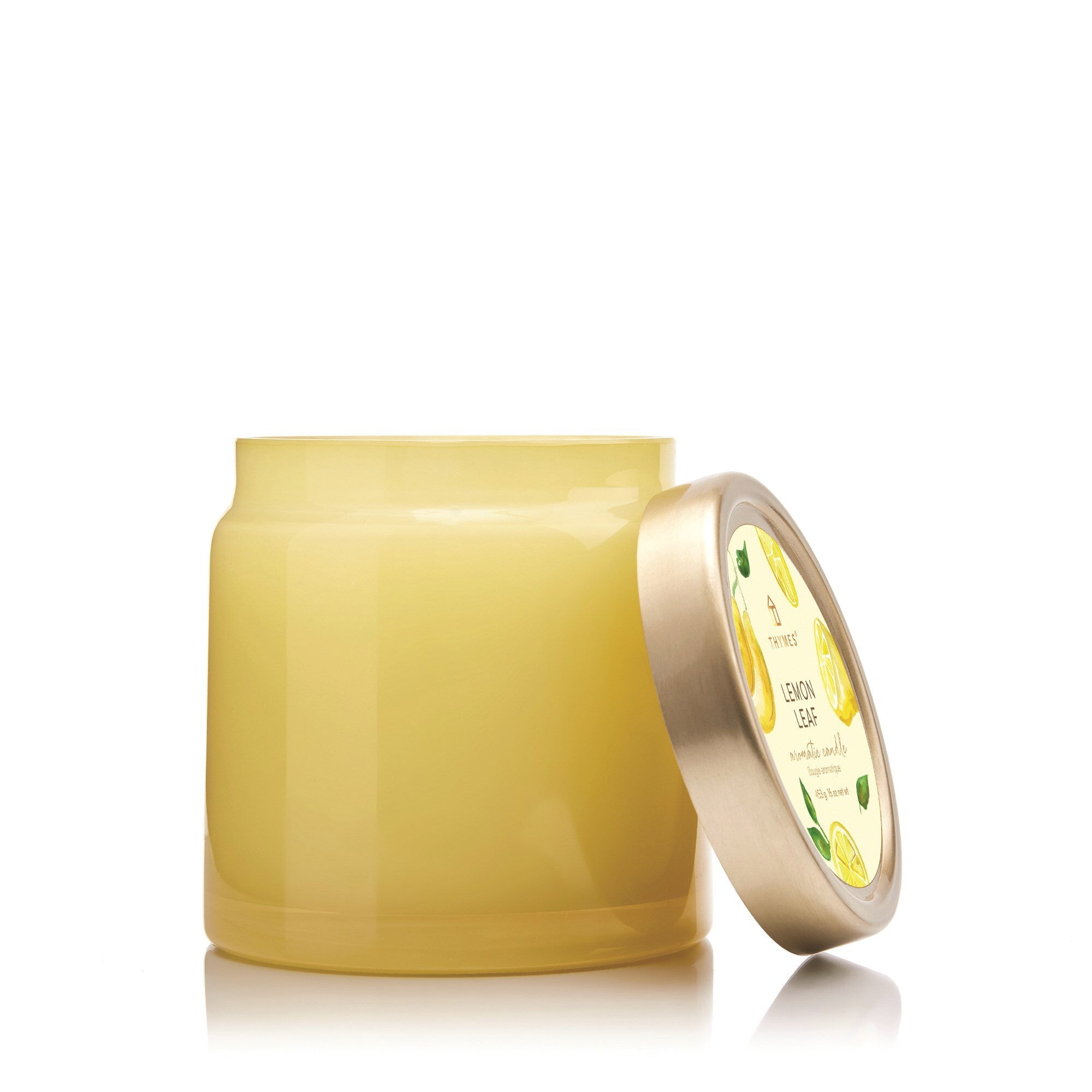 Lemon Leaf Glass Jar Candle