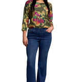 Tribal Faded Blue Audrey Boundless Stretch Denim Pull-On Flare Jeans