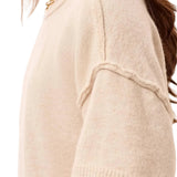 Tribal Cream Lofty Elbow Sleeve Crewneck Sweater