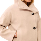 Tribal Antique White Lofty Chic Funnel Neck Jacket