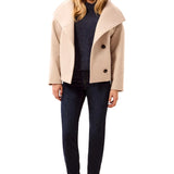 Tribal Antique White Lofty Chic Funnel Neck Jacket