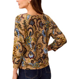 Tribal Aloe Soft Yarn 3/4-Sleeve Crewneck Sweater