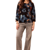 Tribal Maple Soft Yarn 3/4-Sleeve Crewneck Sweater
