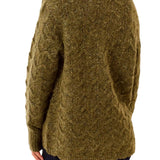 Tribal Cedar Henley Sweater with Scallop Hem
