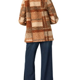 Liverpool Nutmeg Multi Plaid Double-Breasted Peacoat